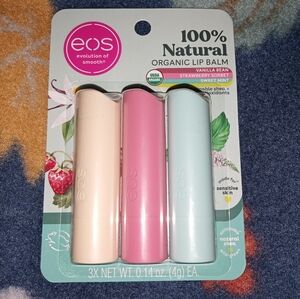 EOS Organic Lip Balm Set - Vanilla, Strawberry, Mint